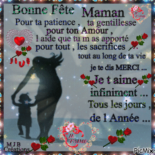 .. Maman , pour toi .. M J B Créations - Bezmaksas animēts GIF