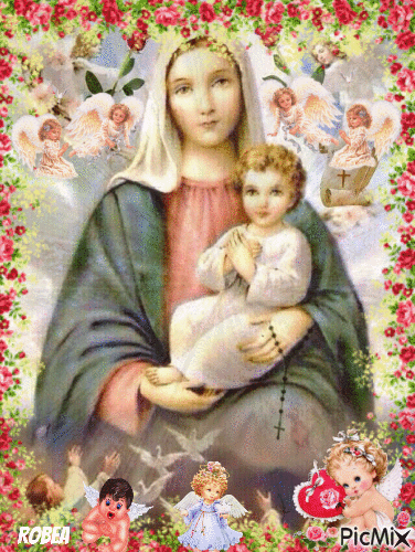 Vierge Marie et jésus - Gratis animeret GIF