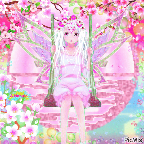 Lovely day with Pink Fairy - GIF animado grátis