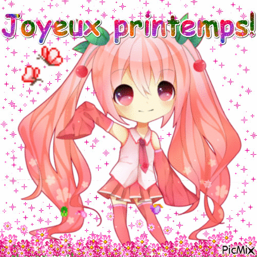 joyeux printemps! - Бесплатни анимирани ГИФ