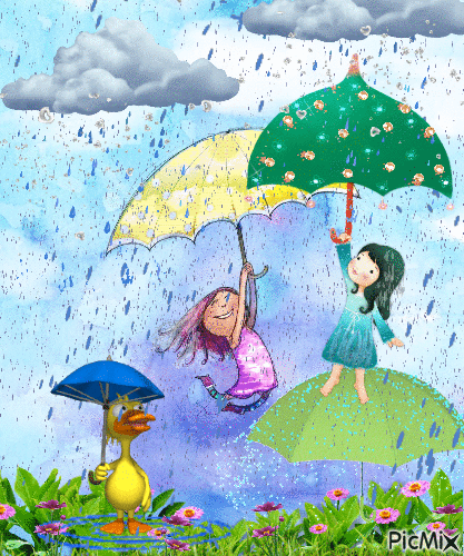 Летний дождик - GIF animasi gratis