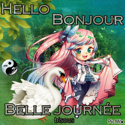 Hello - Bonjour - GIF animado gratis