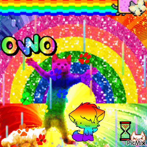 rainbow cats ^w^ - Бесплатный анимированный гифка