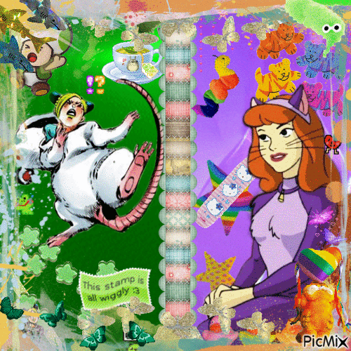 ratgirl Jolyne & catgirl Daphne - Бесплатный анимированный гифка