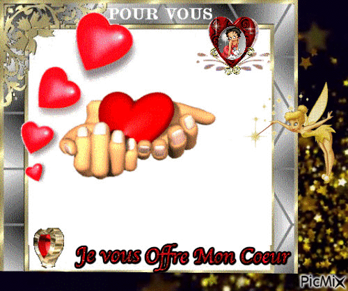 je vous offre mon coeur - Darmowy animowany GIF