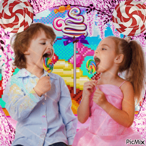 Niño/a y dulces - GIF animate gratis