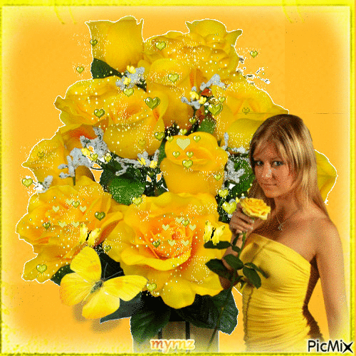 yellow_roses - Animovaný GIF zadarmo