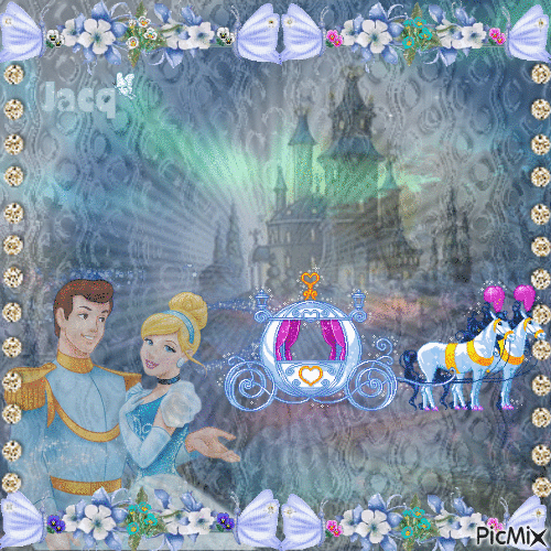 Cendrillon et son prince charmant - GIF animé gratuit