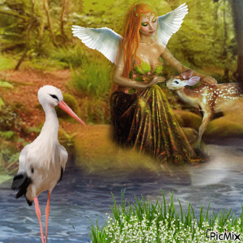 beauty of the animals in the forest - GIF animado gratis