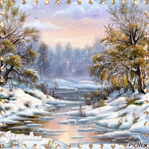 paysage de neige - Безплатен анимиран GIF