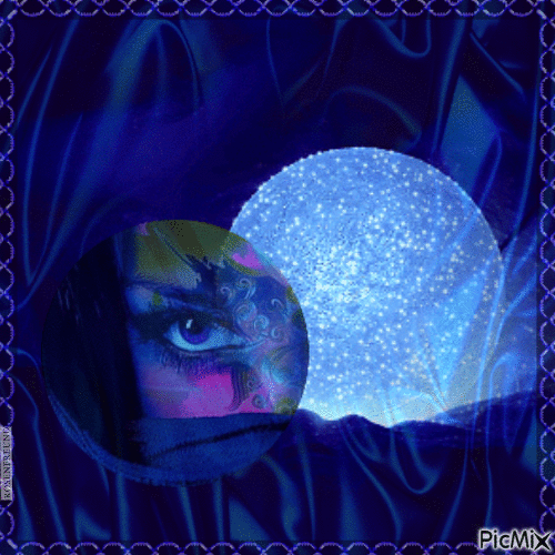 Verschleierte Frau in Blau - Besplatni animirani GIF