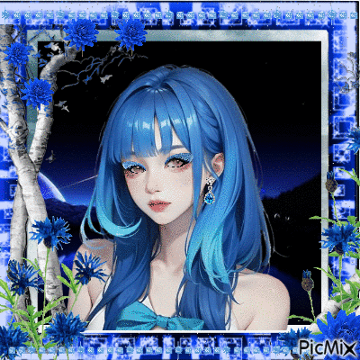 blue manga - GIF animé gratuit
