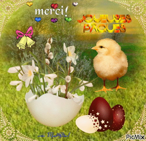 merci joyeuses Pâques - Gratis animerad GIF