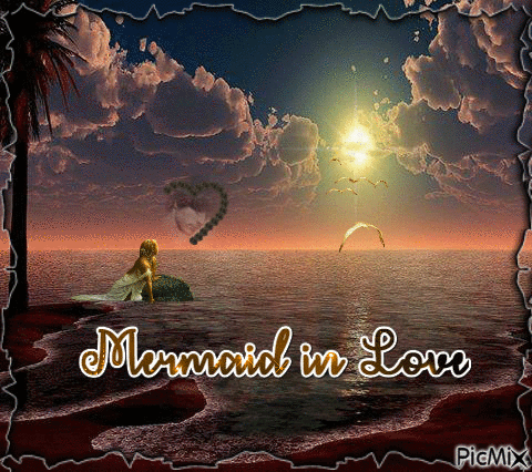 Mermaid in Love - Бесплатный анимированный гифка