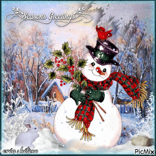 season greetings _ snowman - Nemokamas animacinis gif