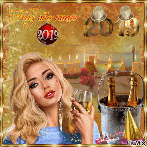 Feliz año 2019 - Ingyenes animált GIF