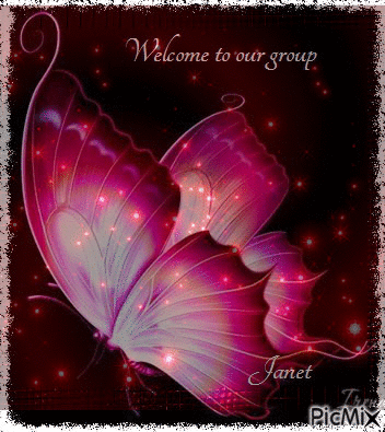 butterfly welcome - GIF animado grátis