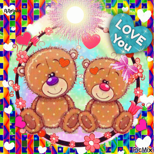Teddy bear love / LOVE YOU - Free animated GIF - PicMix