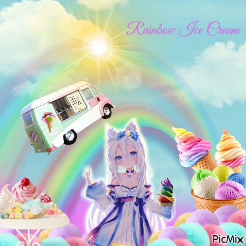Rainbow Ice Cream - gratis png