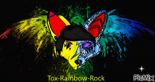 Tox-Rainbow-Rock furry Cristal - Бесплатный анимированный гифка