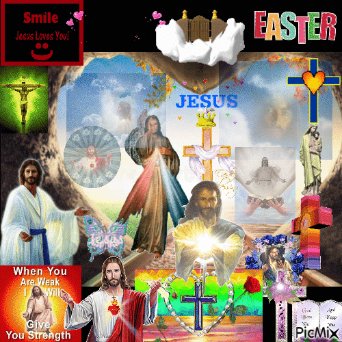 JESUS IS ALIVE AGAIN - Nemokamas animacinis gif