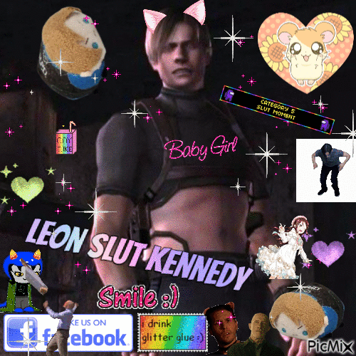 leon kennedy resident evil crop top babygirl catboy - GIF animé gratuit