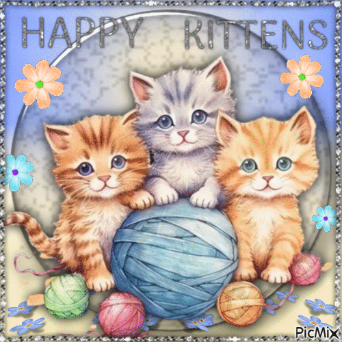 HAPPY KITTENS - GIF animado grátis