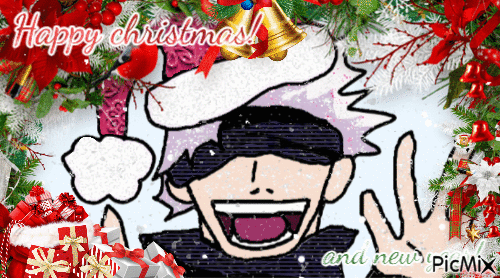 HAPPY CHRISTMAS GOJO!!! - Безплатен анимиран GIF