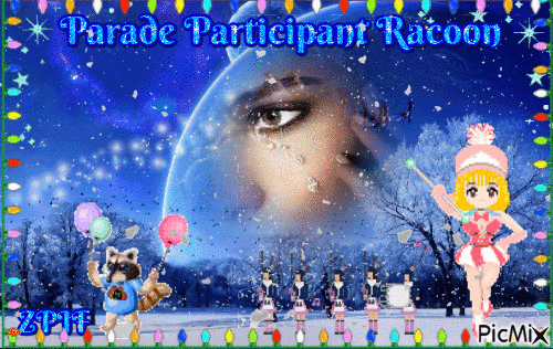 Parade Participant Racoon - 免费动画 GIF