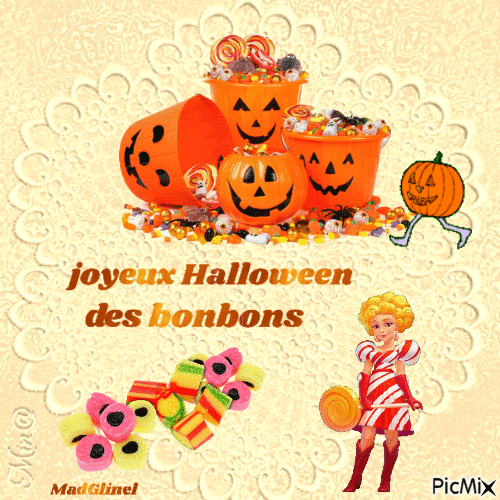 des bonbons pour Halloween - GIF animado gratis