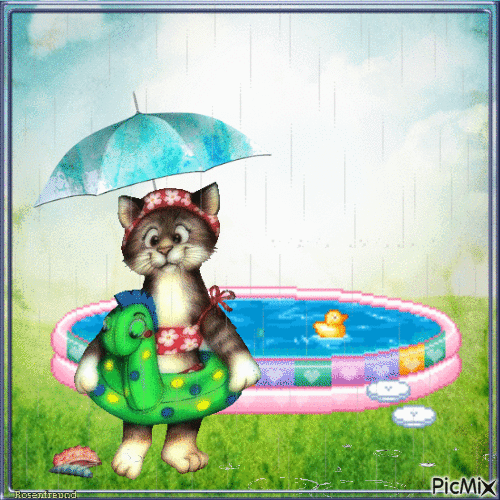 Summer rain funny - GIF animasi gratis