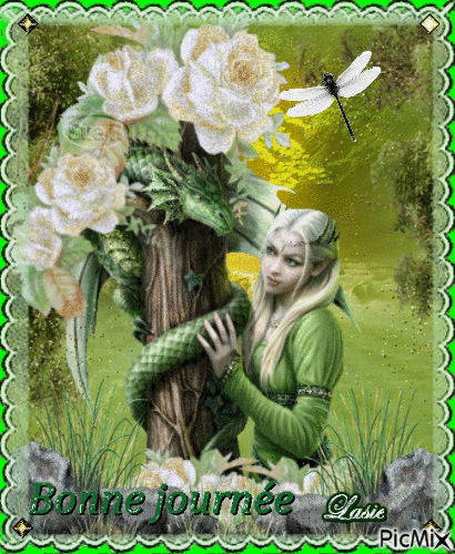 L'Elfe et son Dragon ♥♥♥ - GIF animé gratuit