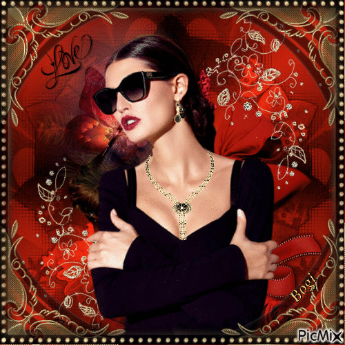 Beautiful woman in black dress... - Besplatni animirani GIF