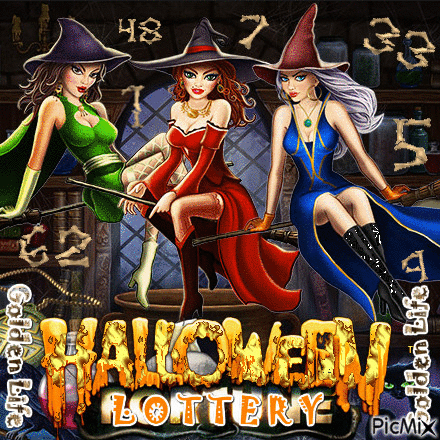 halloween lottery golden - Безплатен анимиран GIF