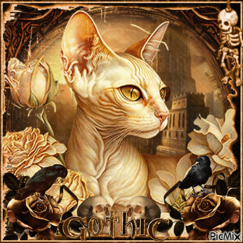 Gothic cat - Animovaný GIF zadarmo