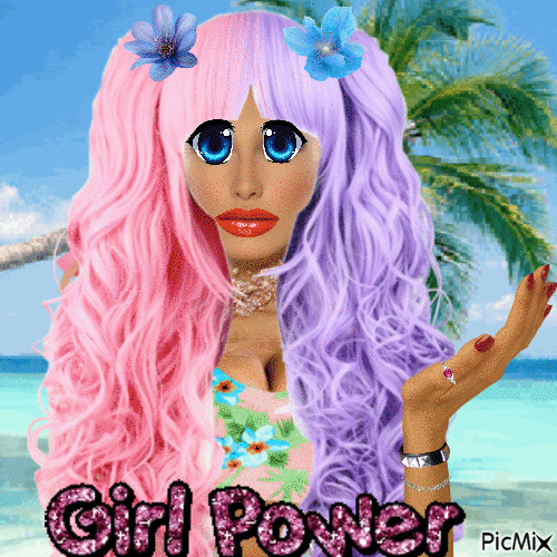 I tried making a girl from the stickers lol - GIF animé gratuit