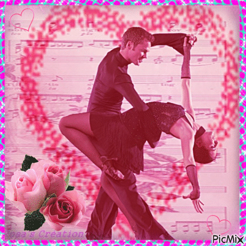 Concours : Couple qui danse - Tons roses - GIF animé gratuit