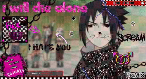 sasuke is an emo and a hater - GIF animado grátis