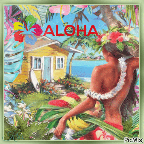 Aloha Hawaii - Vintage🌼🌼🌼 - Безплатен анимиран GIF