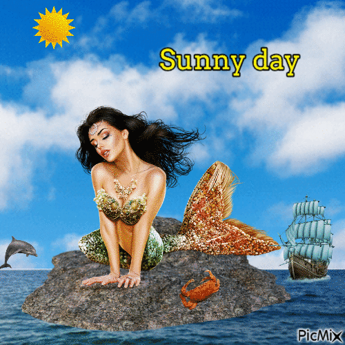 Mermaid sunny day - GIF animé gratuit