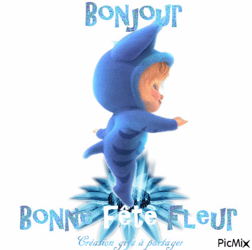 Bonne fête Fleur - Безплатен анимиран GIF