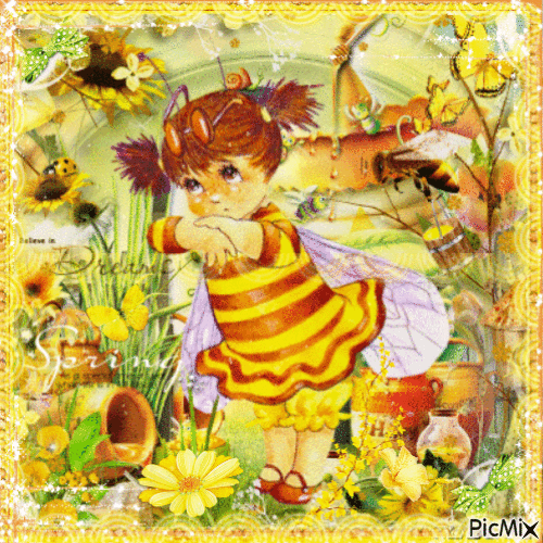 Spring Bees and Honey - Animovaný GIF zadarmo