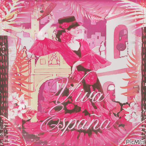 woman spain pink - Gratis animerad GIF
