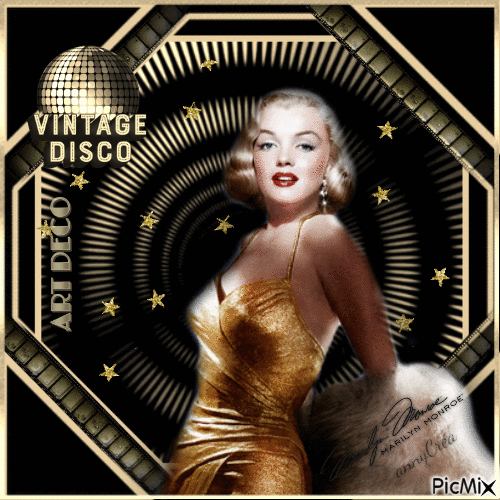 Marilyn Monroe Art Deco - Darmowy animowany GIF