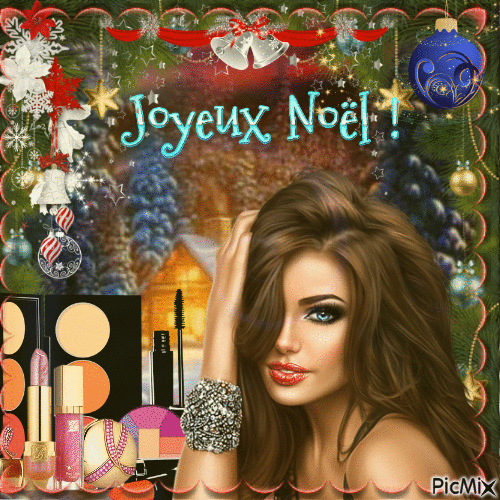 Maquillage de Noël - Free animated GIF