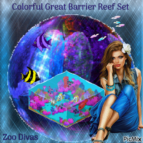 Colorful Great Barrier Reef Set - GIF animate gratis