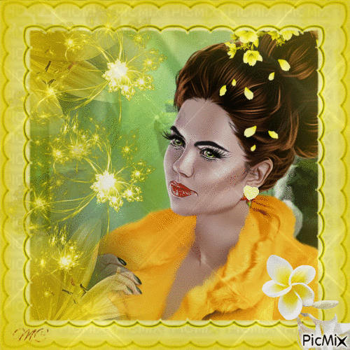 La femme en jaune - Δωρεάν κινούμενο GIF