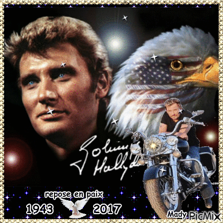 Hommage à Johnny Hallyday - Free animated GIF
