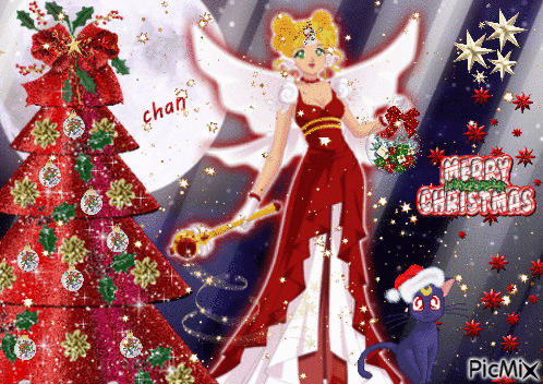 Sailor Moon Christmas - Zdarma animovaný GIF