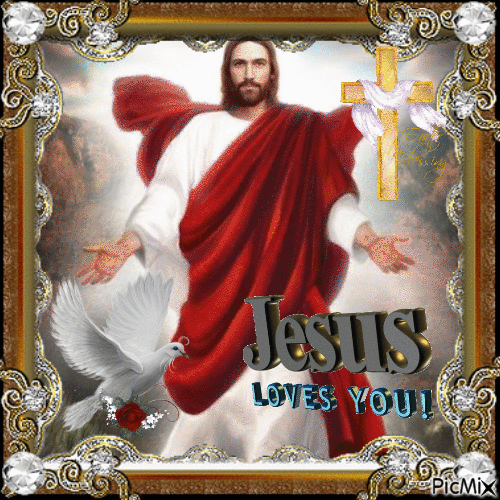 Jesus loves you - GIF animado gratis